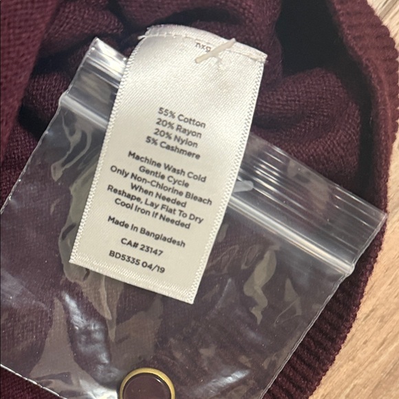 Talbots Petite Sweater Cardigan Maroon Women’s Sz. LP L/S Cotton Cashmere Blend - Picture 4 of 7